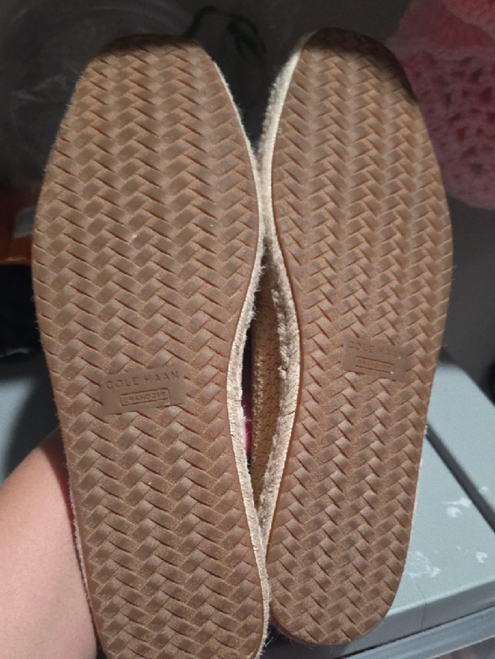 Cole Haan Womens Knit Slip-On Flats in Light Beige - Picture 4 of 7